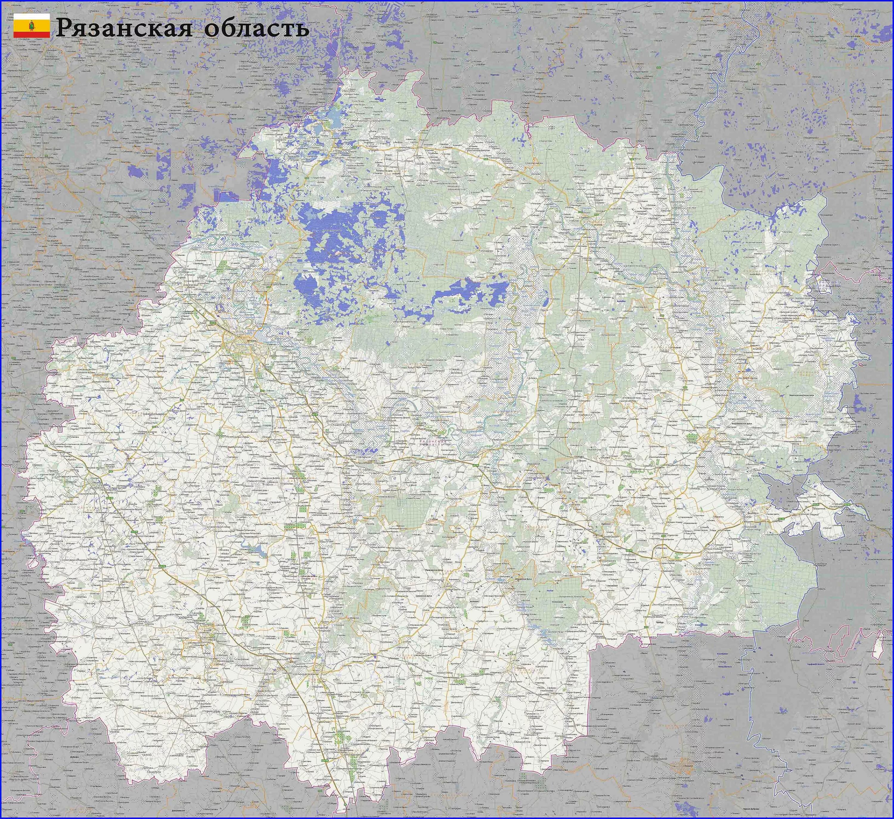 Географическая карта Рязанской области. Карта лесов Рязанской области. Карта Рязанской области с районами. Рязанская область карта с областями. Карта цифрового рязанской области