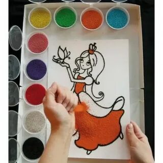 Фреска цветного песка