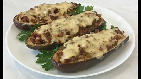 Лодочки из баклажанов с мясом