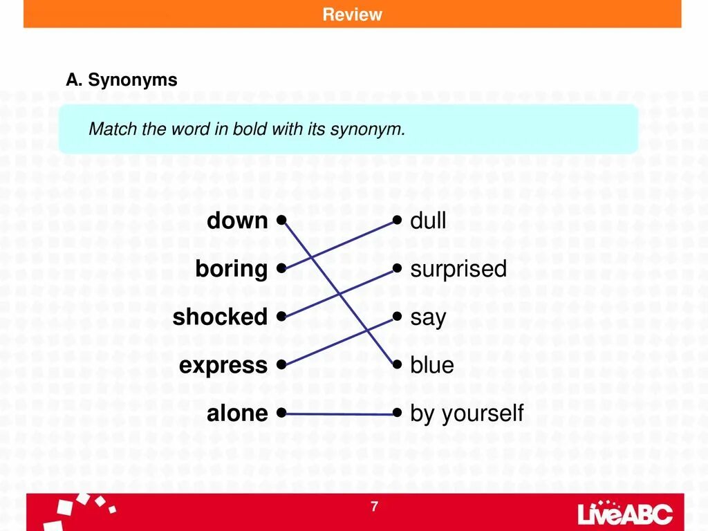 Match the sentences to their meanings. Match the Words. Match the Words Word. Match synonyms. Matching Words.