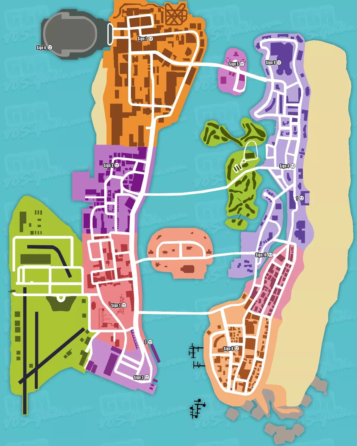 Карта вай сити. Карта vice City. Grand Theft auto: vice City карта. GTA Liberty City stories карта пакетов. GTA 3 vice City Map.