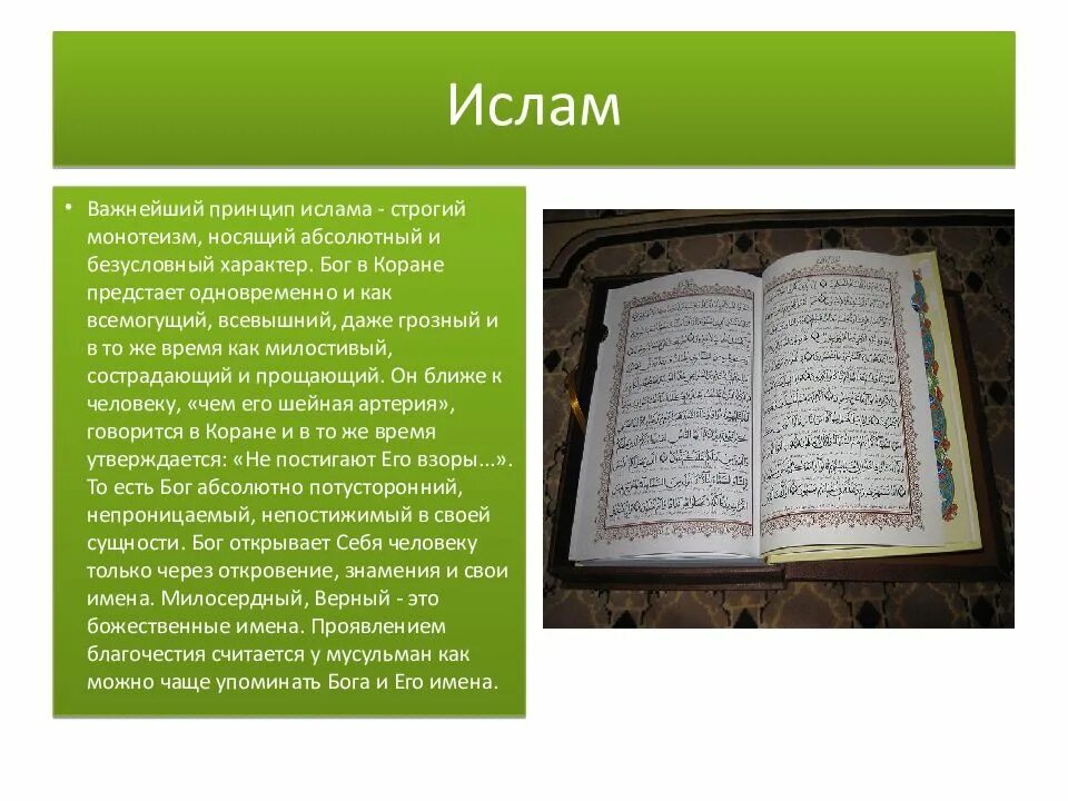 Идеи ислама. Основные принципы ислама. коран бог. нравственные принципы ислама.