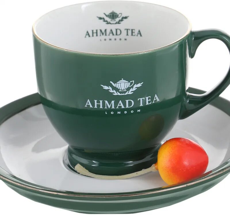 Чай купить в уфе. Чайная пара Ahmad Tea. Кружка Ahmad Tea. Чайная пара брендированная. Чай Ахмад с кружкой.