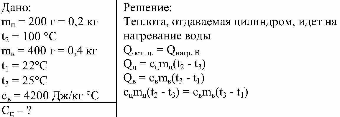 В холодную воду температурой 20 градусов. Масса металлического цилиндра. Металлический цилиндр массой 200 г нагрели. Металлический цилиндр массой 200 г нагрели в кипящей воде. Металлический цилиндр массой 100 г.