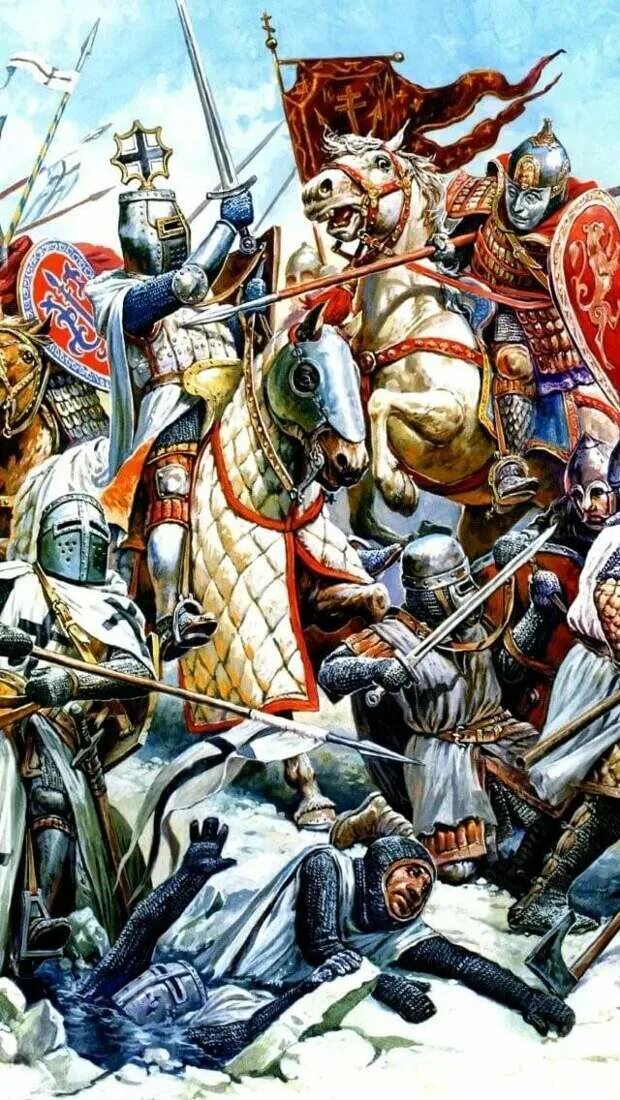 Победа русских войск в ледовом побоище. Битва Ледовое побоище 1242.