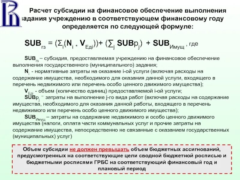 Субсидия на выполнение государственного муниципального задания