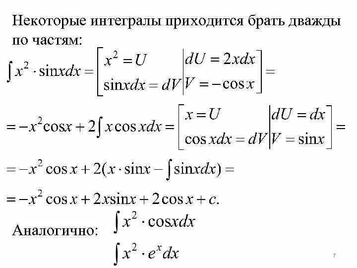 Интеграл произведения функций. Формула решения интегралов по частям. метод интегрирования по частям в неопределённом интеграле. формулы интегралов таблица по частям. неопределенный интеграл интегнированиеипо частям.