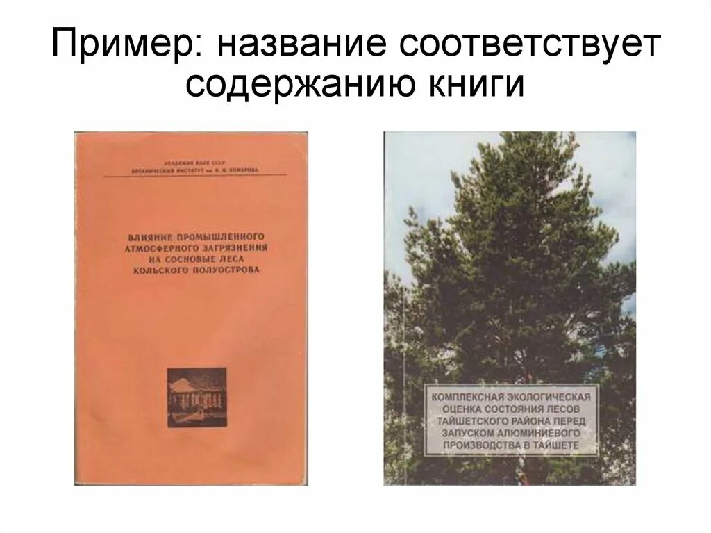 Название книг примеры