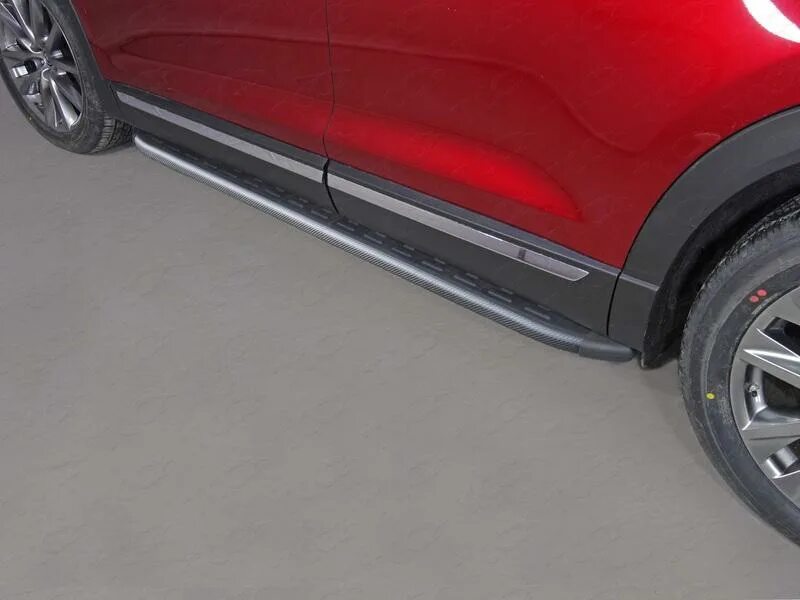 Пороги 17. Пороги для mazda cx-9. 8300771525 пороги черные cx9. пороги для мазда сх 9 2019. пороги алюминиевые с пластиковой накладкой (карбон серые) 1920 мм&quot;тсс&quot;.