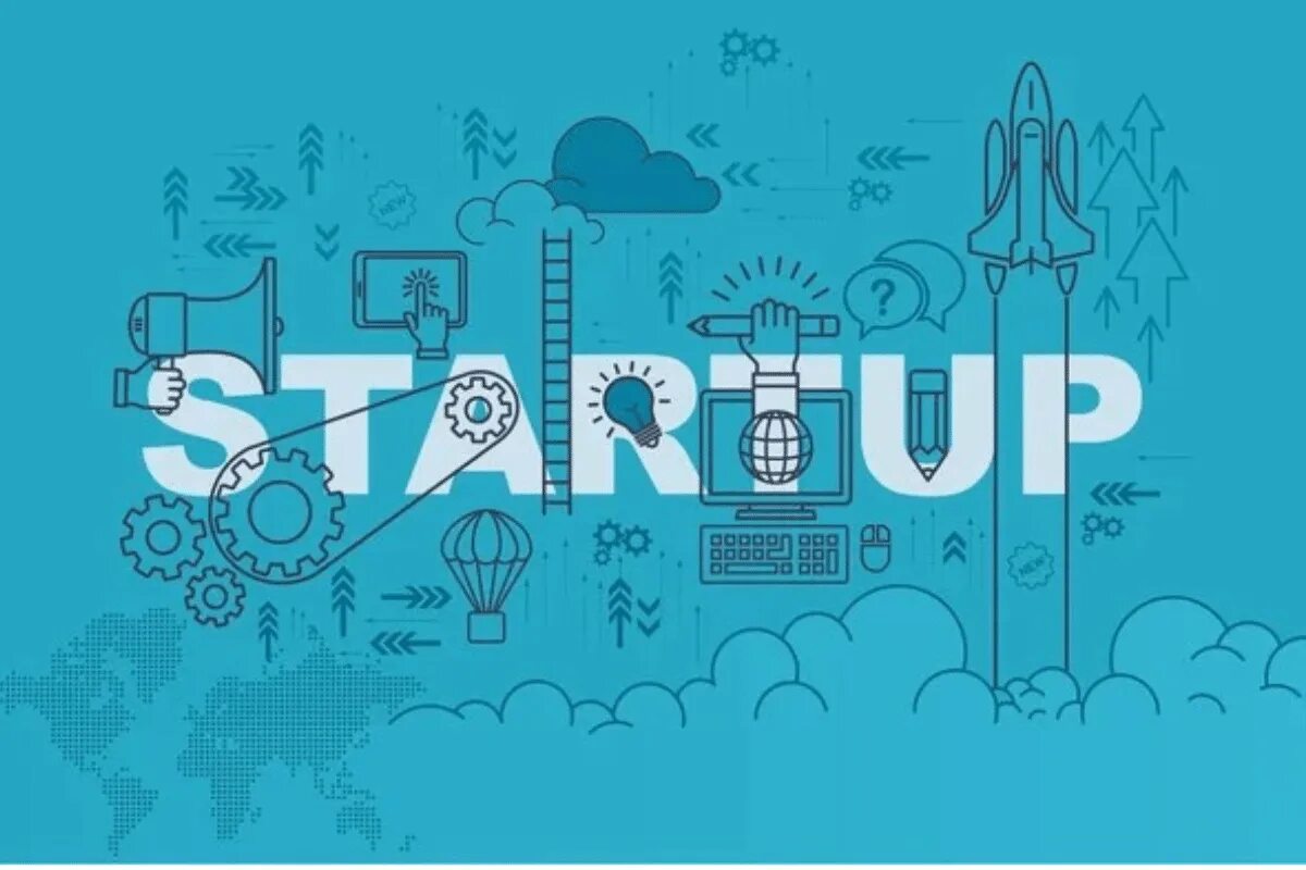горизонтальный фон для стартапа. стартап иллюстрация вектор. запуск стартапа мультяшная. стартап рисунок. стартапер рисованный.