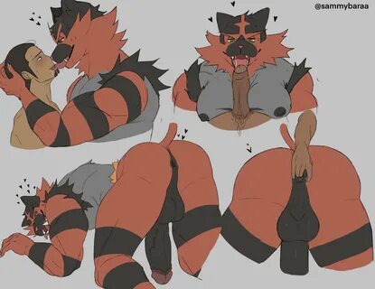 incineroar, nintendo, hi res, abs, anthro, anus, ass, balls, black body, bl...