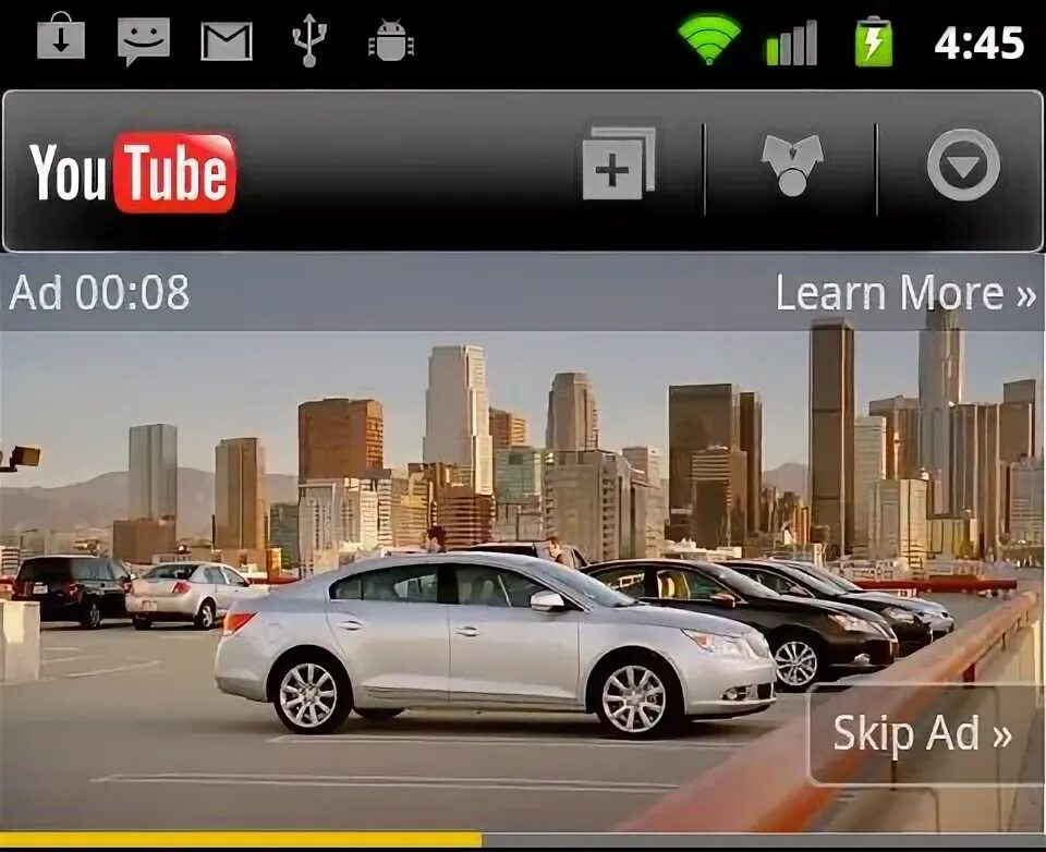 Youtube mobile ad.