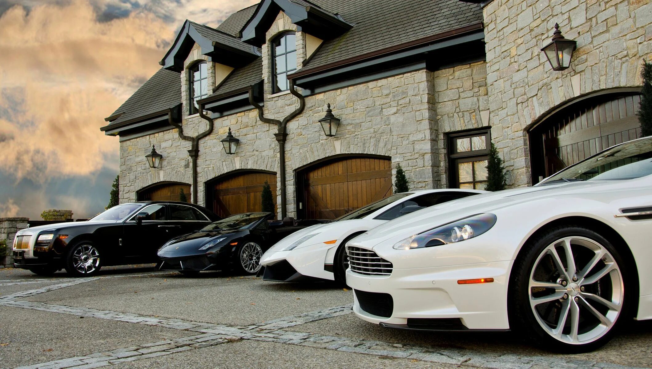 Aston Martin Lamborghini. Rich lot