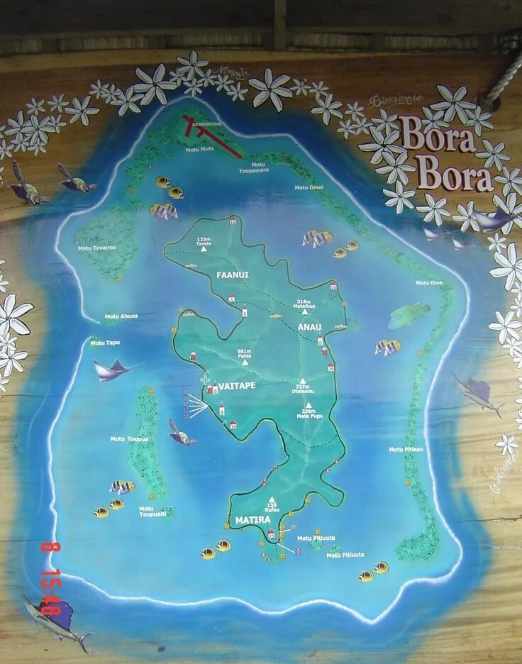 Бора бора остров где находится в какой Bora Bora Map See an Aerial View of the Island in French Polynesia Bora bora,