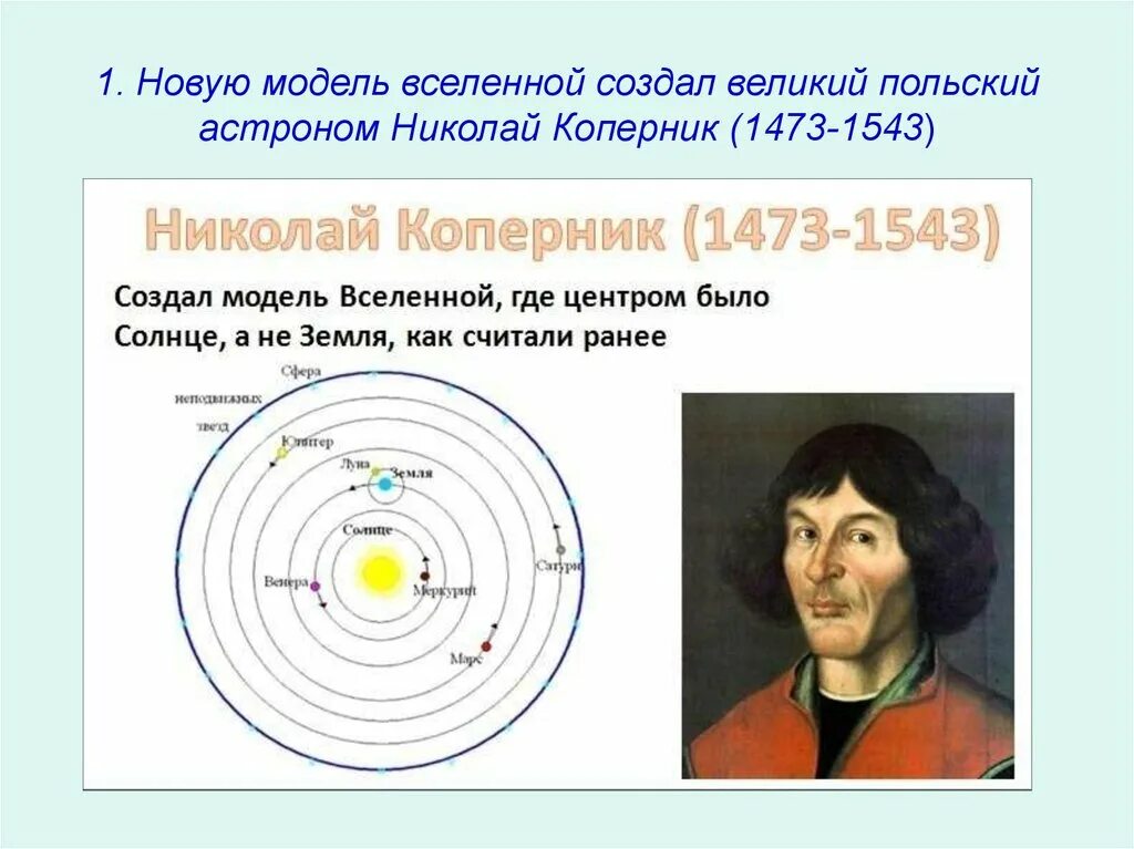 В основе коперника лежит следующее утверждение