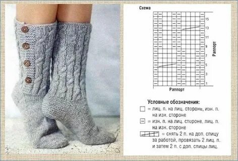 Связать носки спицами с описанием