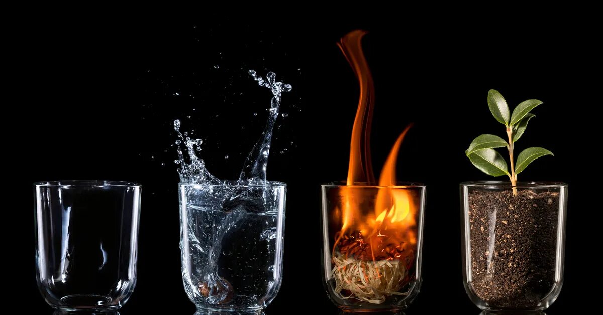Огонь и вода. Огонь и лед. Жидкий огонь. Стакан воды. Вода и воздух в колбах.
