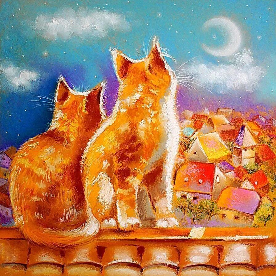 У нас живет чудесный кот. Аннет Логинова семья кошек. Аннет Логинова картины рыжих котов. Рыжие коты в живописи. Кошки картины художников.