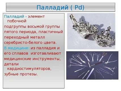 Использование палладия