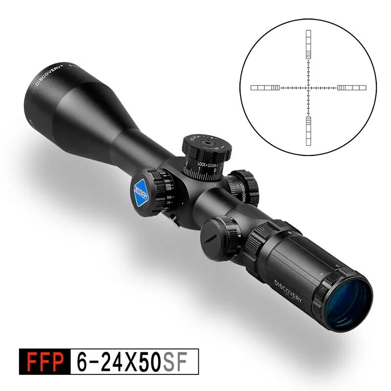 Оптические прицелы дискавери. Оптический прицел Discovery 6x24x50sf FFP. Discovery FFP 6-24-50. Discovery Optics 6-24*50. Прицел Дискавери 6=24.