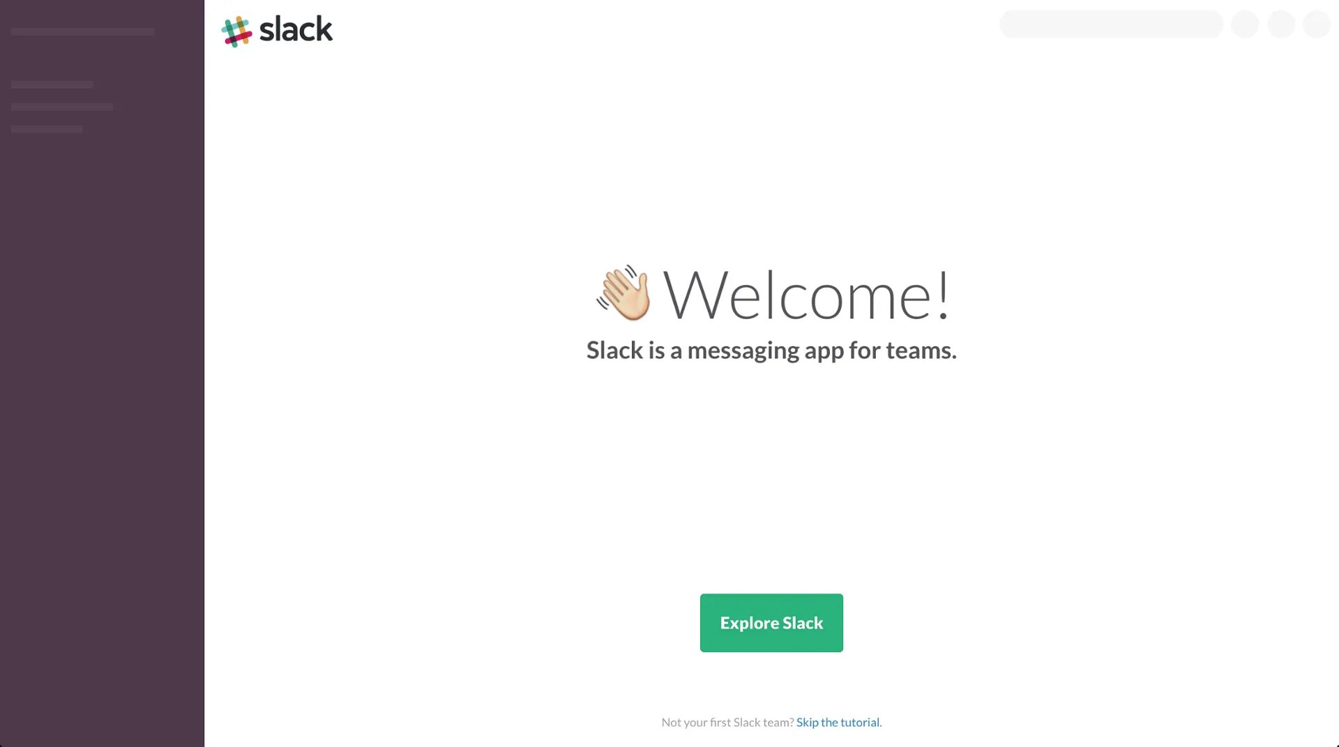 The user is welcome. Slack приложение. slack онбординг. welcome страница. welcome page design.