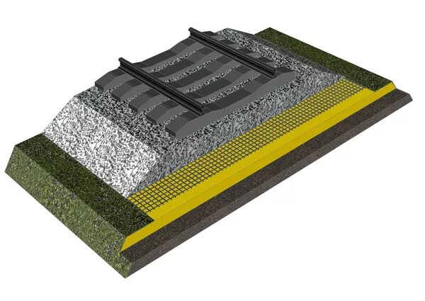 Материалы железной дороги. Маты виброизоляционные подбалластные ПМ-011. Мат виброизоляционный подбалластный ПМ-010. Балластный слой железнодорожного пути. Геотекстиль РЖД.