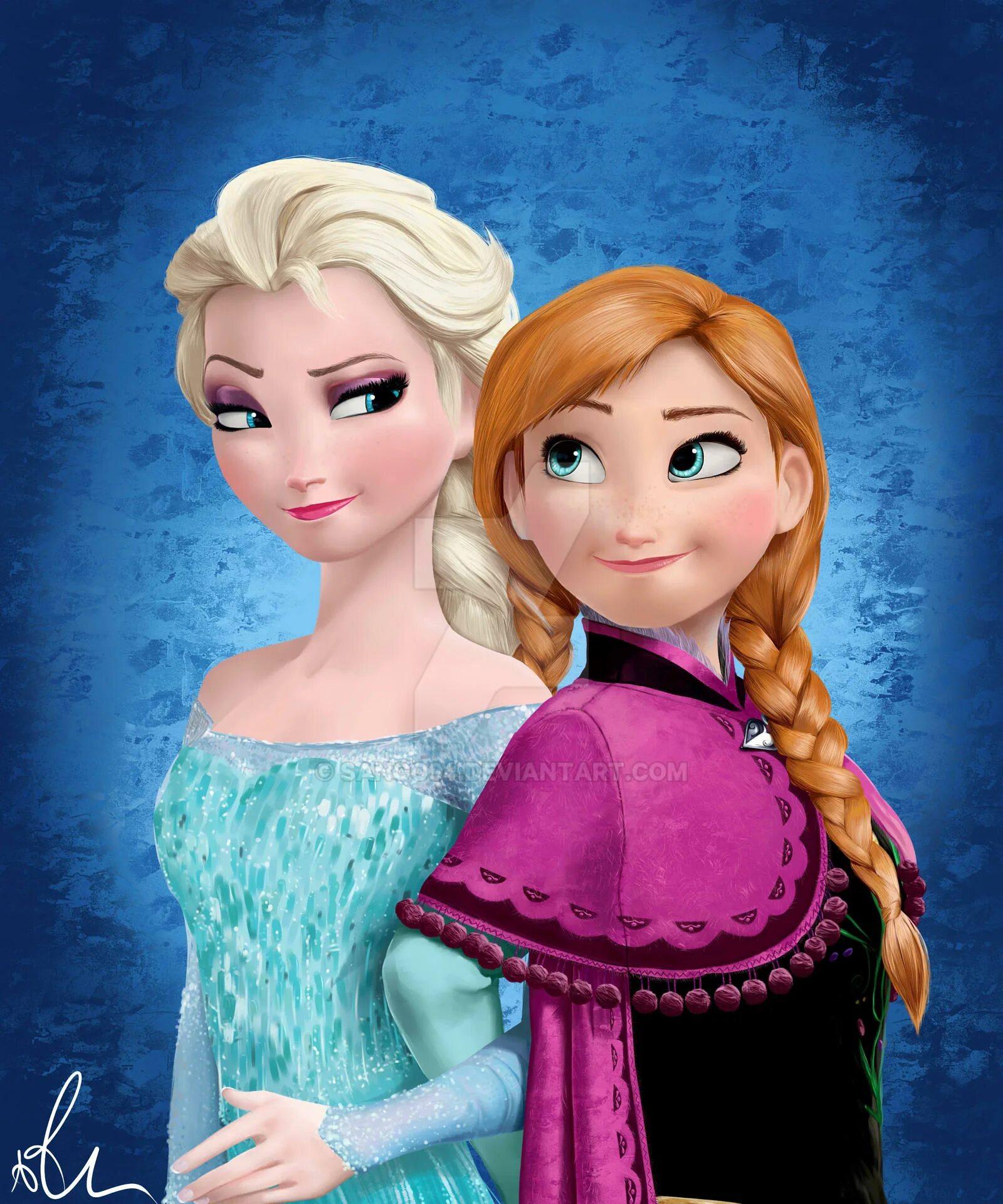 Frozen Elsa and Anna.