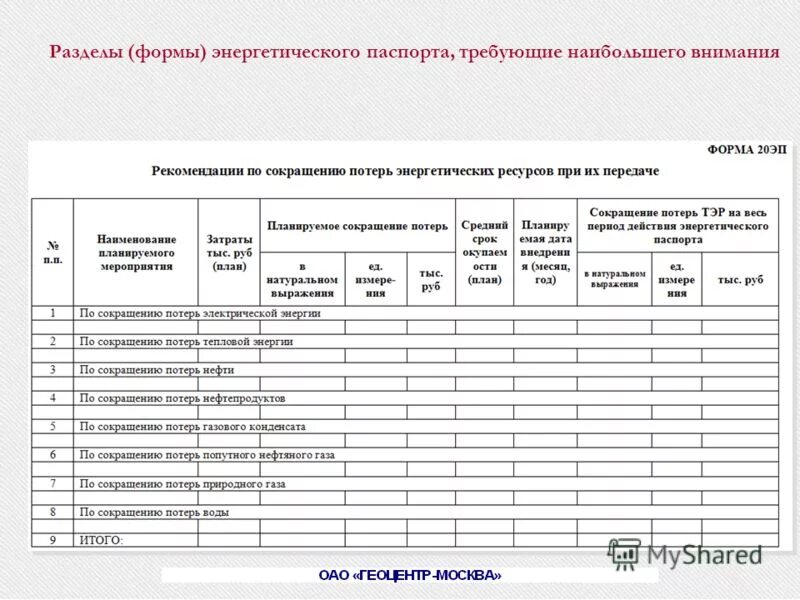 форма 20 дом