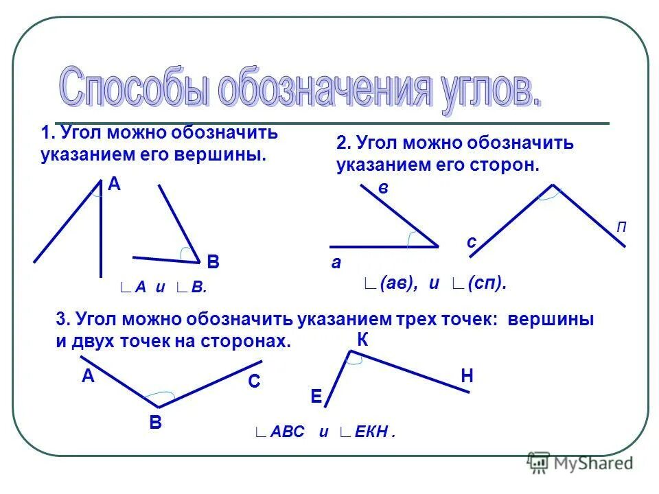 Обозначение угла. Углы и их обозначения. Угол обозначение углов. Определи вид угла. Образцы видов углов