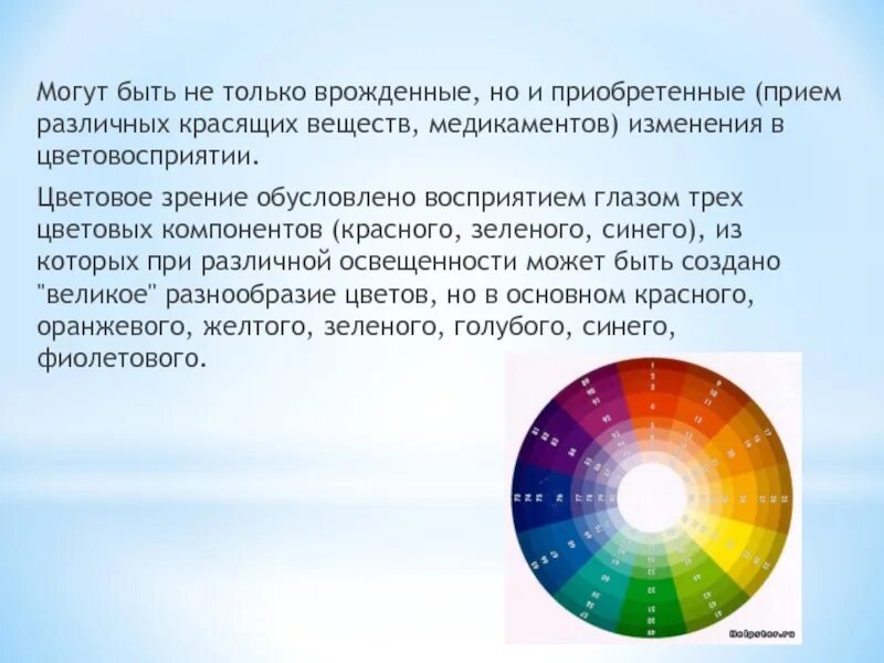 Какие цвета воспринимает глаз