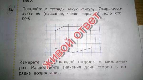 Построй в тетради такие фигуры