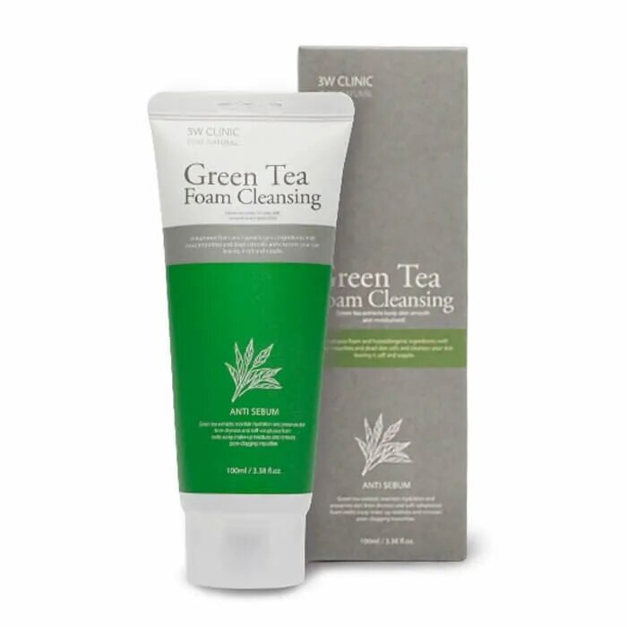 3w Clinic, Green Tea Foam Cleansing, 100 мл. 3w Clinic пенка для умывания зеленый чай greentea Foam Cleansing, 100 мл. 3w Clinic пенка для лица с экстрактом зелёного чая - Green Tea Foam Cleansing, 100мл. Корейская пенка для умывания 3w Clinic зеленым чаем.