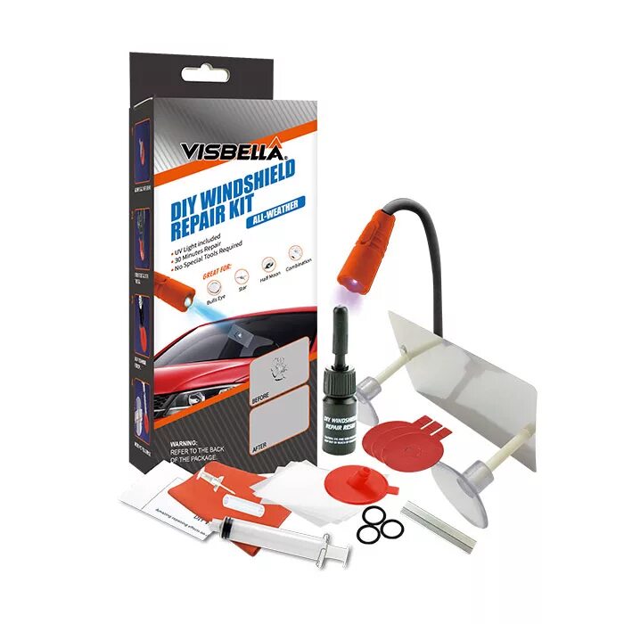 Visbella Windshield Repair Kit. TV-449 набор для устранения трещин на стекле Windshield Repair Kit. R0006 набор для ремонта лобового стекла, кратн. 1 747763 Auto-Comfort. Набор инструмента для ремонта ветровых стекол автомобилей №3.