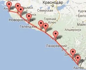 Сколько от адлера до геленджика на машине. Сколько от адлера до геленджика на машине