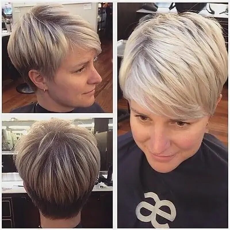 стрижка пикси с мелированием Cool short hairstyles, Thick hair pixie, Short hair