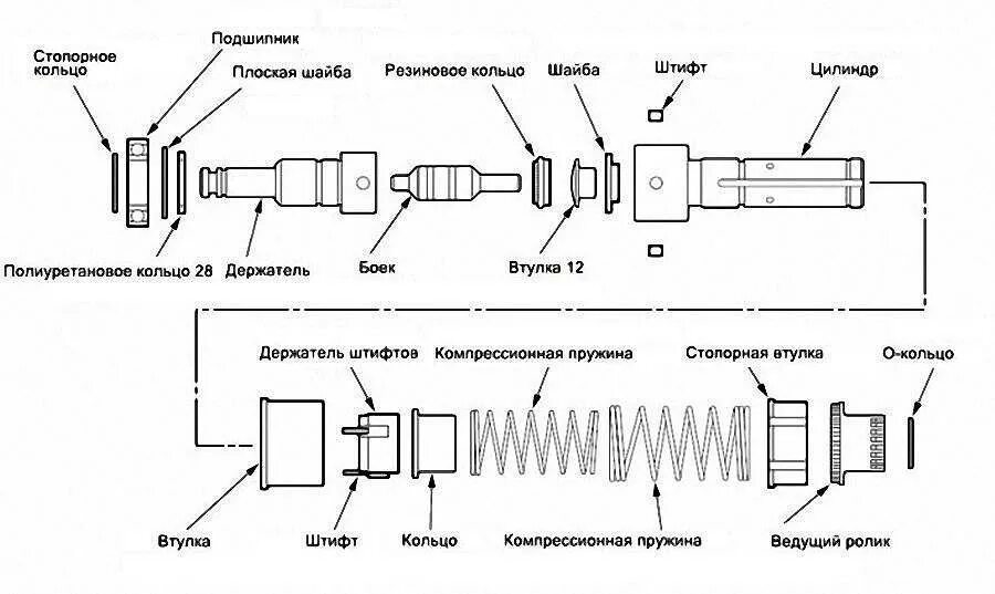 Как разобрать и собрать перфоратор Bosch 11253VSR 1" SDS-plus Bulldog Xtreme Rotary Hammer OEM Replacement Parts Fr