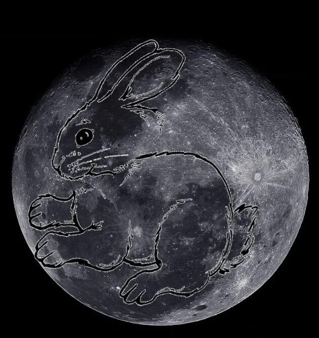Какое животное облетело луну. Лунный заяц китайская мифология. Чанъэ и лунный кролик. Легенда о лунном зайце. Лунный кролик Легенда Китая.