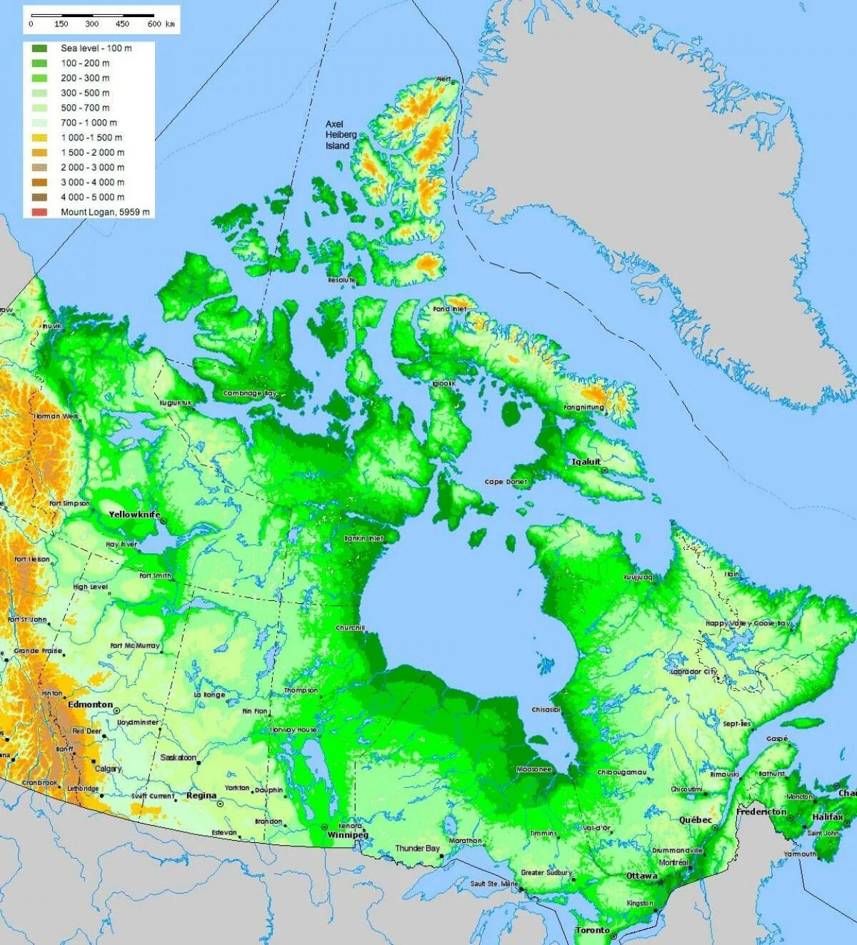 Рельеф Канады карта. Рельеф Канады физическая карта. Ландшафтная карта Канады. Рельеф Канады карта на русском. Максимальные высоты канады