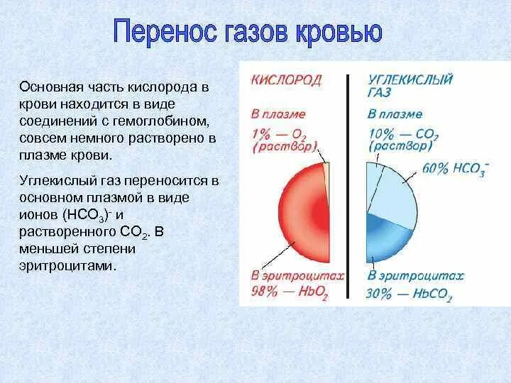 Кислород уменьшается. Перенос кислорода и углекислого газа кровью. Перенос кислорода в крови. Формы переноса газов кровью.. Кислород в крови переносится.