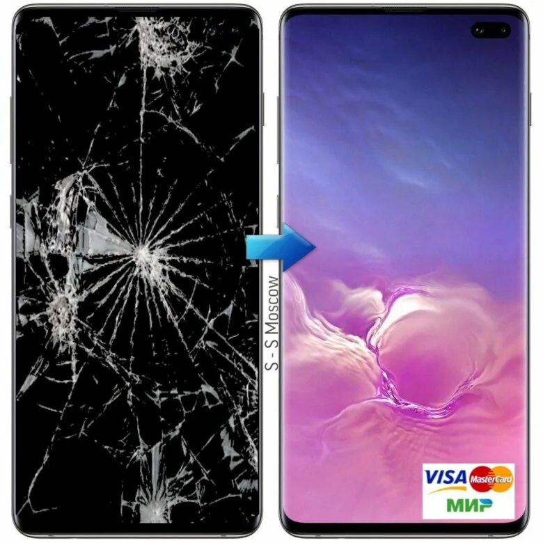 Замена стекла s8