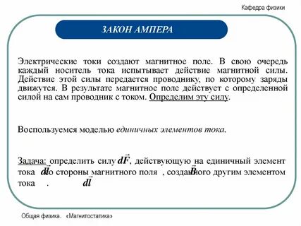 Решение задач закон ампера
