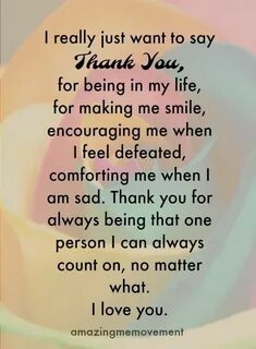 Thanks for being in my life