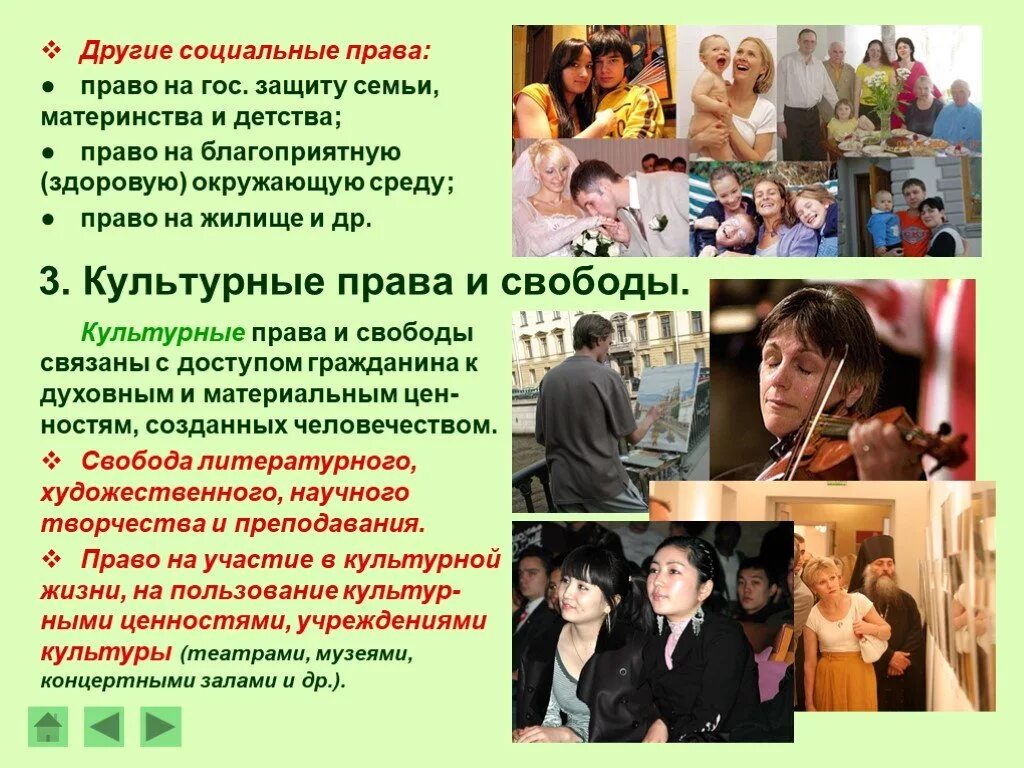 Право на защиту материнства и детства относится