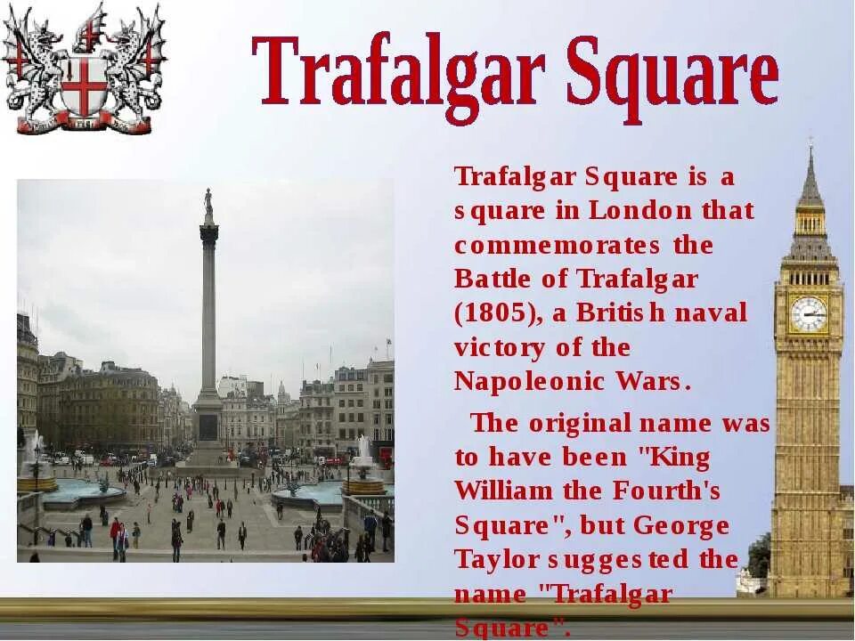 When was trafalgar square built in