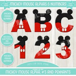 Mickey Mouse Alphabet Mickey Mouse Digital Letters Numbers Etsy.