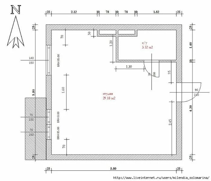 План квартиры комнаты. План квартиры студии с размерами. Чертеж квартиры студии с размерами. План комнаты с размерами чертеж. План квартиры студии чертеж с размерами.