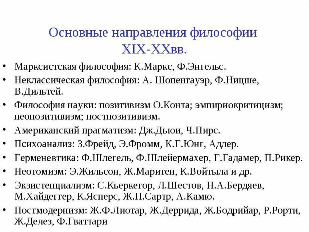 Основные направления философии 20 ВК позитивизм. Направления Западной философии 19 века. Основные направления развития русской философии 19-20 веков. Западная философия 19 – 20 ВВ..