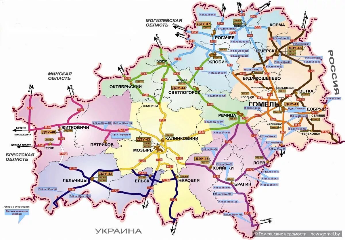 Где город гомель. Гомельская область карта с районами подробная. Карта Гомельской области автомобильных дорог. Карта Белоруссии Гомельская обл. Гомельская область на карте Белоруссии.