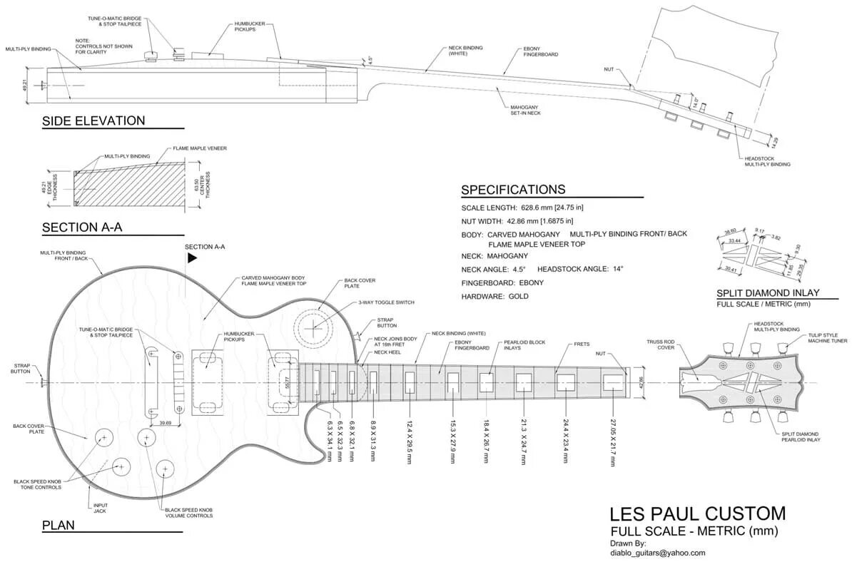 Gibson les Paul Custom чертеж. Чертежи гитары Gibson les Paul. Толщина гитары Гибсон лес пол. Les Paul чертеж корпуса. Толщина электрогитары