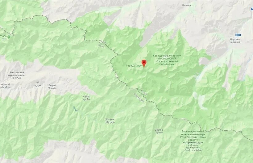 Где находится гора эльбрус на карте россии. Гора Дыхтау на карте России.